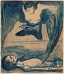 Original Drawing for Quickborn: Harpy by Edvard Munch