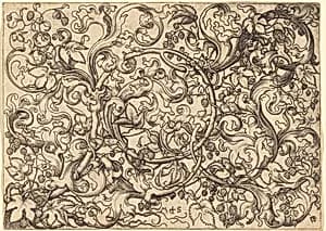 Ornament with Hop Vine by Martin Schongauer