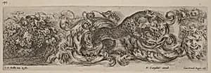 Ornamental Frieze with Leopard by Stefano Della Bella