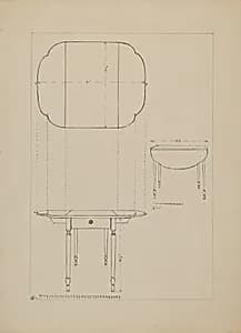 Oval Table Drop Leaf by Edith Magnette