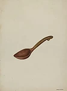 Oval Wooden Spoon by Wilbur M Rice