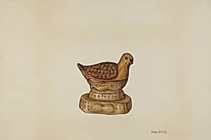 Pa. German Chalkware Chicken by Frank McEntee