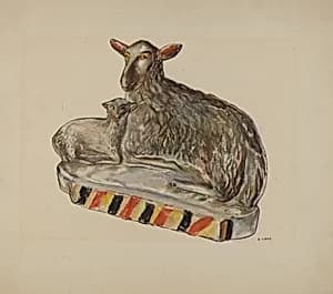 Pa. German Chalkware Sheep by Dorothy Harris
