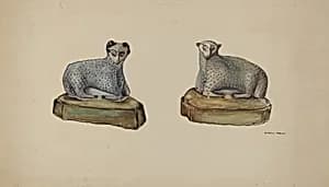 Pa. German Chalkware Sheep by Dorothy Harris