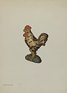 Pa. German Rooster Figurine by Arsen Maralian
