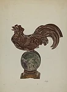 Pa. German Rooster Mantel Ornament by Beverly Chichester