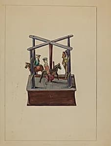 Pa. German Toy Merry-Go-Round by Mina Lowry