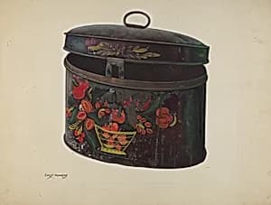 Painted Toleware Box by Chris Makrenos