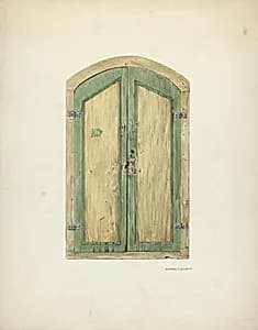 Painted Wooden Shutter by Edward Jewett