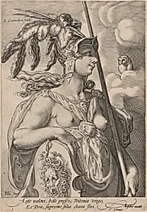 Pallas Athena by Jan Pietersz Saenredam, after Hendrick Goltzius