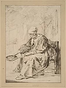 Pancake Woman by Cornelis Ploos van Amstel (editor) and Johannes Kornlein (printmaker), after Gabriel Metsu