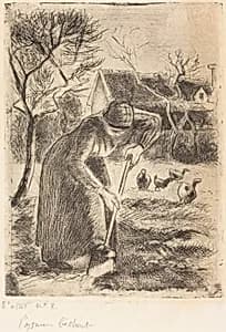 Paysanne bêchant (Peasant Laboring) by Camille Pissarro