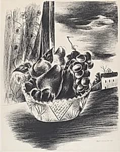 Pears, Grapes, and Peach by Yasuo Kuniyoshi