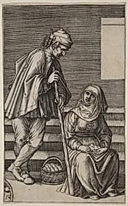 Peasant and Egg Woman by Agostino dei Musi after Raphael