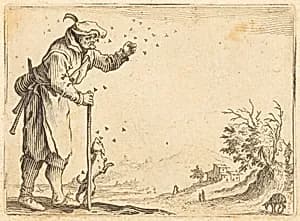 Peasant Attacked by Bees by Jacques Callot