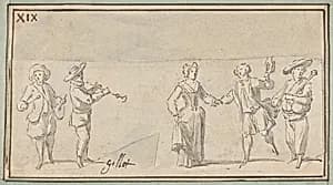 Peasant Musicians and Dancers by Claude Gillot