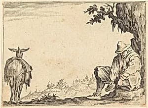 Peasant Removing His Shoe by Jacques Callot