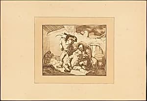 Peasant Scene by Maria Catharina Prestel after Isack van Ostade