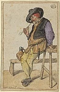 Peasant Smoking by Cornelis Dusart