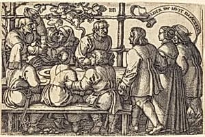 Peasants' Feast by Sebald Beham