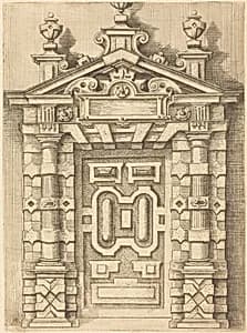 Pedimented Doorway by Wendel Dietterlin (author) and anonymous etcher