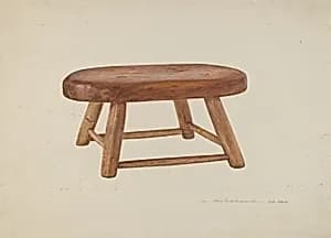 Pennsylvania Dutch Bed Stool by John Swientochowski