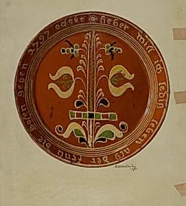 Pennsylvania German Plate by Eugene Shellady