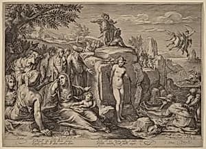 Perseus and Andromeda by Jacob Matham after Hendrik Goltzius