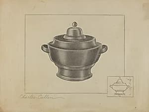Pewter Sugar Bowl by Charles Cullen