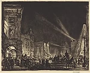 Piccadilly Circus, 1915 by Sir Muirhead Bone