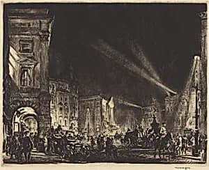 Piccadilly Circus, 1915 by Sir Muirhead Bone