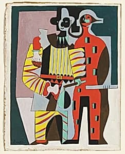 Pierrot and Harlequin (recto) by Pablo Picasso