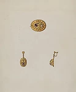 Pin and Earring Set by Bertha Semple