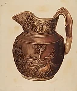 Pitcher w/ Hound Handle by Edith Miller