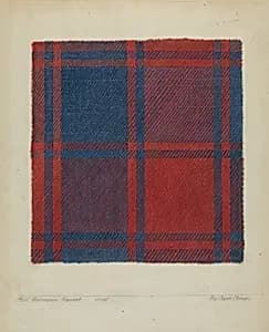 Plaid Homespun Coverlet by Clyde L. Cheney