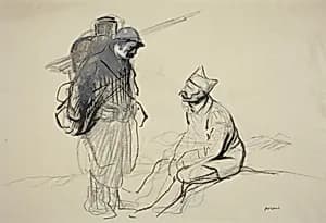 Poilu and Tommy Conversing by Jean-Louis Forain