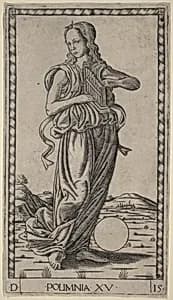 Polimnia (Polyhymnia) by Master of the E-Series Tarocchi