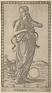 Polimnia (Polyhymnia) by Master of the E-Series Tarocchi