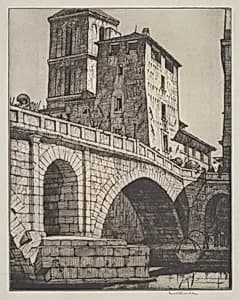 Ponte Fabricio, Rome by Louis Conrad Rosenberg