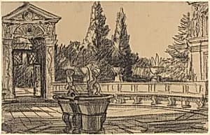 Pope's Casino, Vatican Gardens by Sir Muirhead Bone