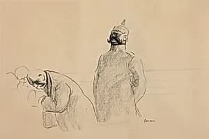 Prussian Soldier and Civilians by Jean-Louis Forain