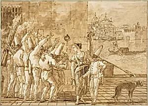 Punchinello's Farewell to Venice by Giovanni Domenico Tiepolo