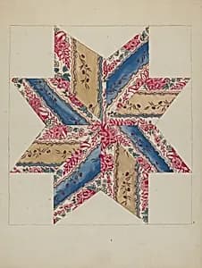 Quilt Applique (Stars) by American 20th Century