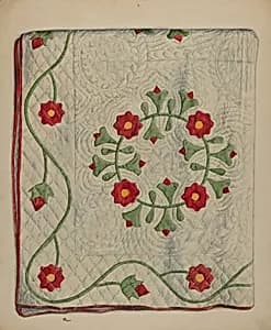 Quilt - Circle with Tulips by Ralph Atkinson