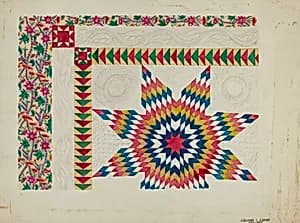 Quilted Applique Coverlet by Edward L. Loper