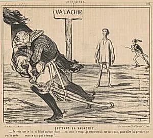 Quittant le valachie by Honoré Daumier