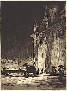 Rainy Night in Rome by Sir Muirhead Bone