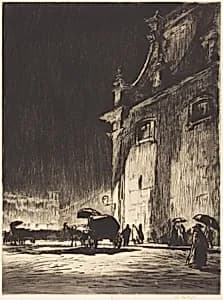 Rainy Night in Rome by Muirhead Bone