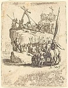 Raising of the Cross by Jacques Callot