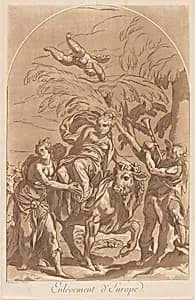 Rape of Europa by François-Philippe Charpentier, after Nicolas Le Sueur, after Paolo Farinati
